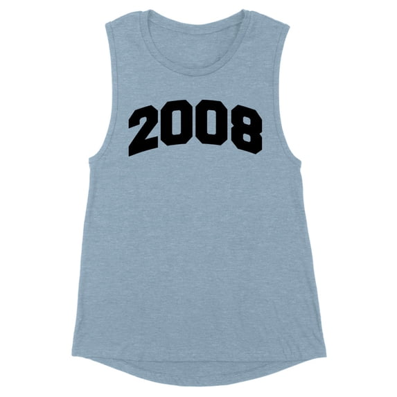 2008 College Style Women's Muscle Tank Small Stonewash Denim