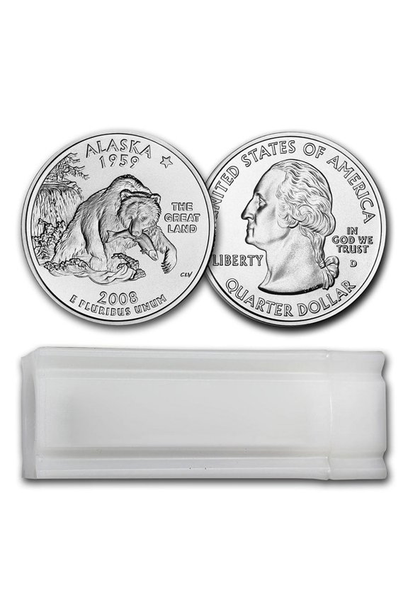 2008-D Alaska Statehood Quarter 40-Coin Roll BU