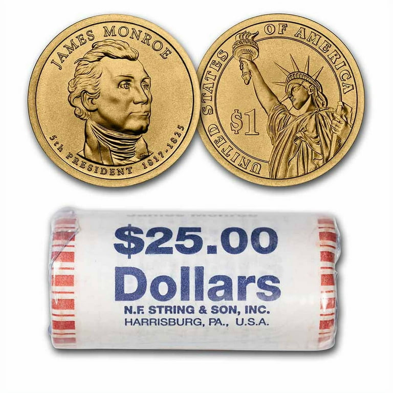 大特価　2008-SPresidential Dollar Roll PR 金貨 2008-D James Monroe 25-Coin Presidential Dollar Roll