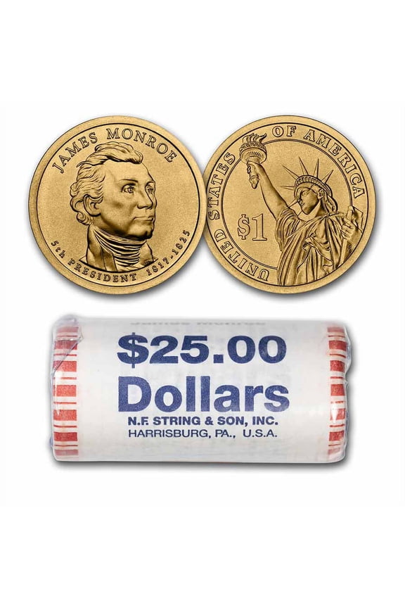 2008-D James Monroe 25-Coin Presidential Dollar Roll