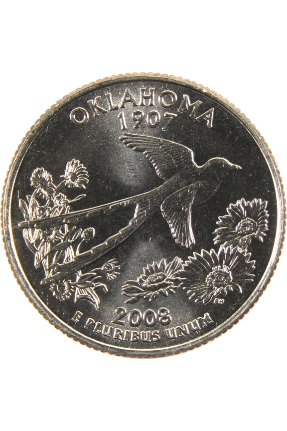 2008 D Oklahoma State Quarter BU Uncirculated Clad 25c Coin