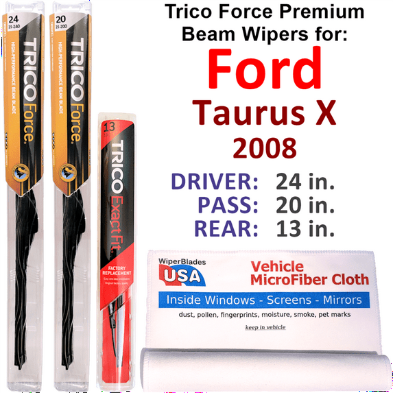 2008 Ford Taurus X Performance Beam Wipers (Set of 3) w/Rear Wiper