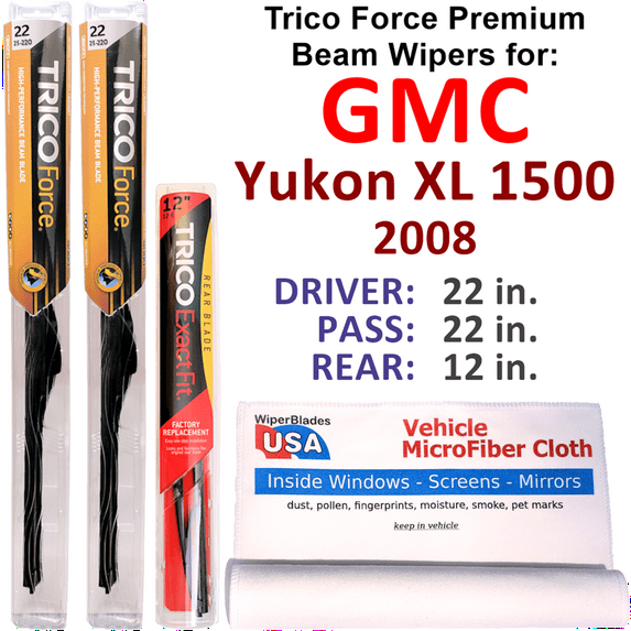 2008 GMC Yukon XL 1500 Performance Beam Wipers (Set of 3) w/Rear Wiper