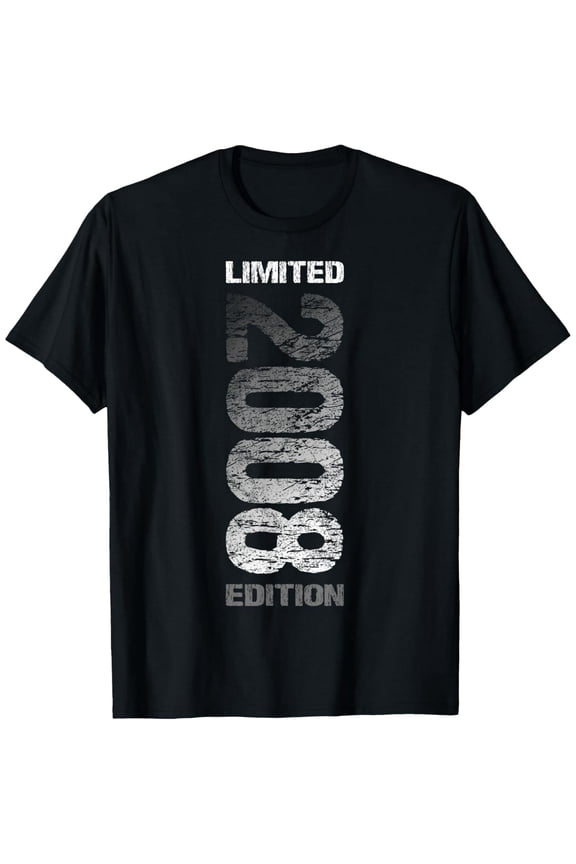 2008 Limited Edition 16th Birthday Born 2008 T-ShirtMen and women, Black T-shirt, size: Extra large