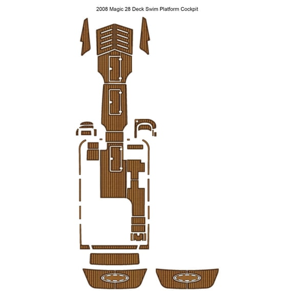 2008 Magic 28 Deck Swim Platform Cockpit Pad Boat EVA Teak Deck Floor Mat