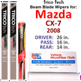 thumbnail image 1 of 2008 Mazda CX-7 Beam Blade Wipers (Set of 3) w/Rear Wiper, 1 of 3