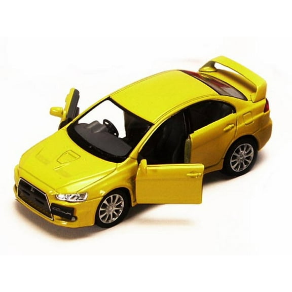 2008 Mitsubishi Lancer Evolution X, Yellow - Kinsmart 5329D - 1/36 scale Diecast Model Toy Car