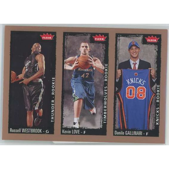2008 NBA Fleer Russell Westbrook, Kevin Love, Danilo Gallinari #237 (Rookie Card)