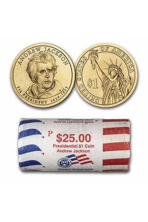 2008-P Andrew Jackson 25-Coin Presidential Dollar Roll