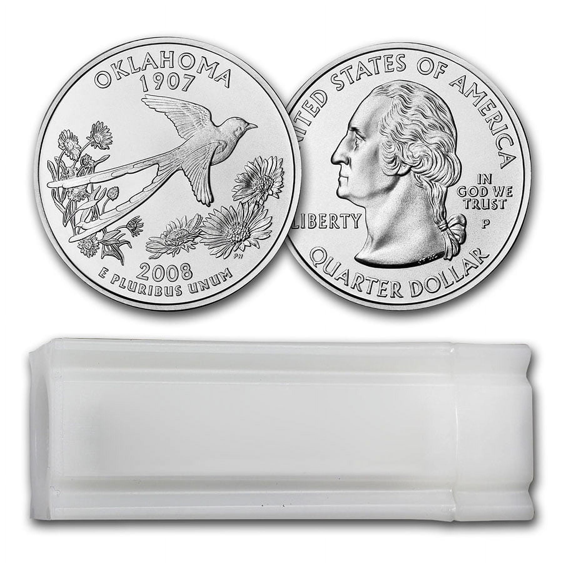 2008-P Oklahoma Statehood Quarter 40-Coin Roll BU - Walmart.com
