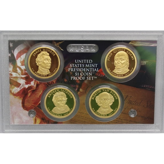 2008 Presidential Dollar Proof Set - 4-Coin Clear Case Set (No Box or COA)