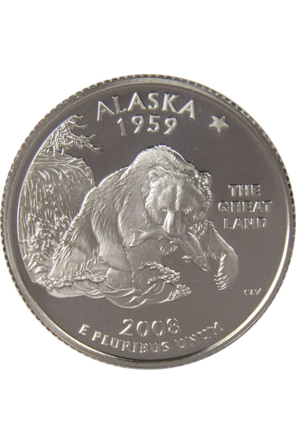 2008 S Alaska State Quarter Choice Proof Clad 25c US Coin Collectible