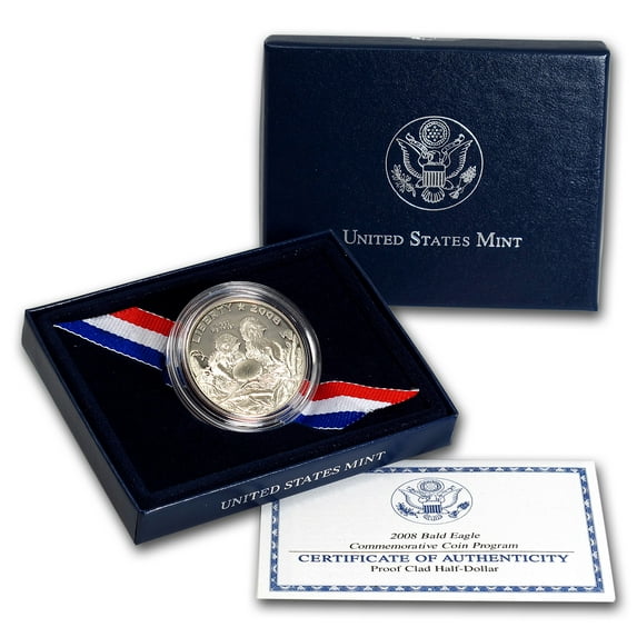2008-S Bald Eagle 1/2 Dollar Clad Commem Proof (w/Box & COA)