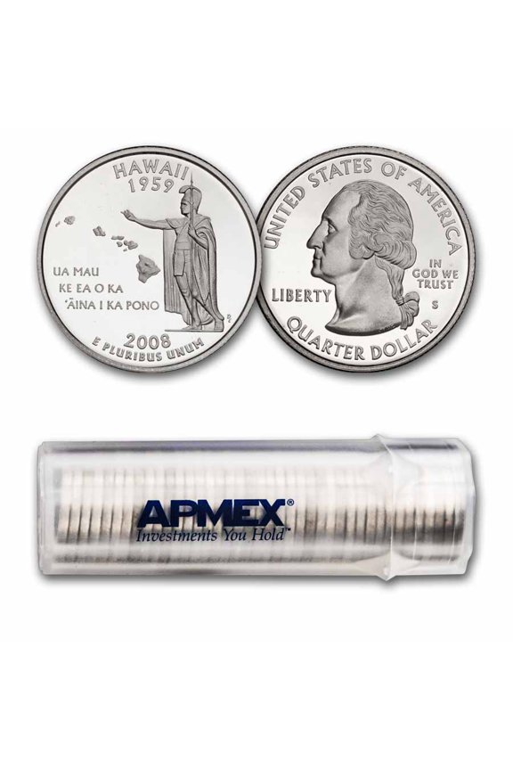 2008-S Hawaii State Quarter 40-Coin Roll Gem Proof