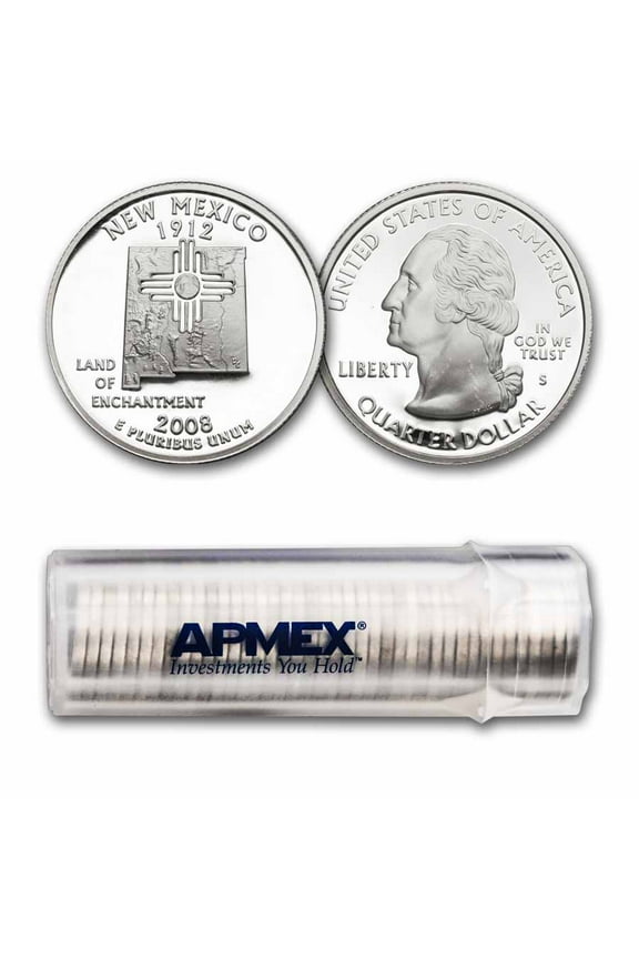 2008-S New Mexico State Quarter Gem Proof 40-Coin Roll (Silver)
