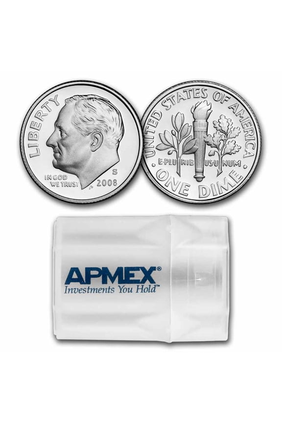 2008-S Roosevelt Dime 50-Coin Roll Proof (Silver)