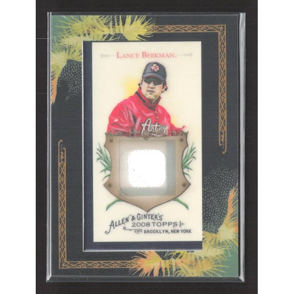 2008 Topps Allen & Ginter Lance Berkman Houston Astros Game-Worn Jersey Relic #AGR-LB Baseball Card