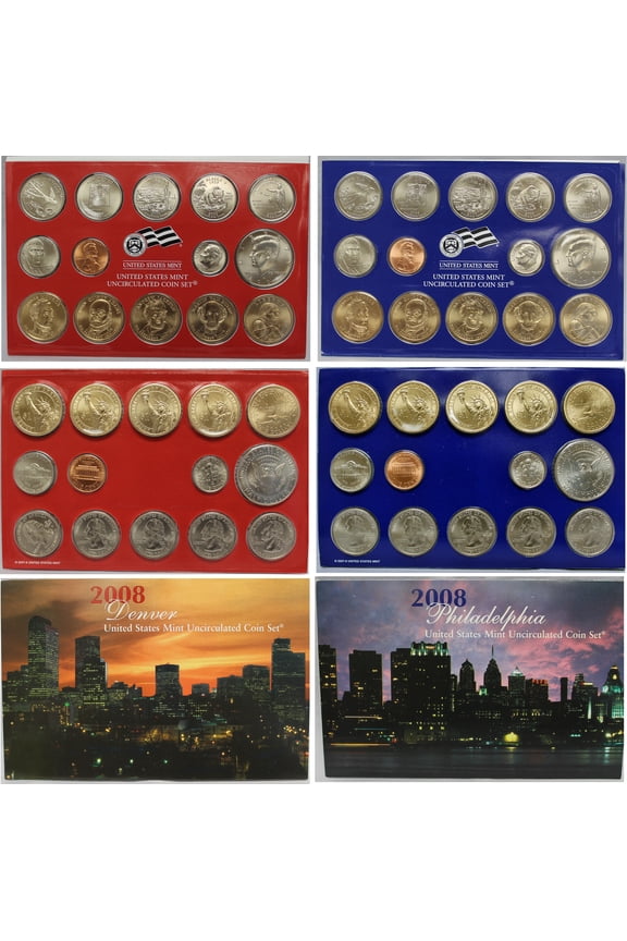 2008 U.S. Mint Set - 28 Coins - Collectible OGP Set (Includes Statehood Quarters)