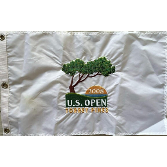 2008 US Open Torrey Pines embroidered golf flag Tiger Woods Wins 14th Major