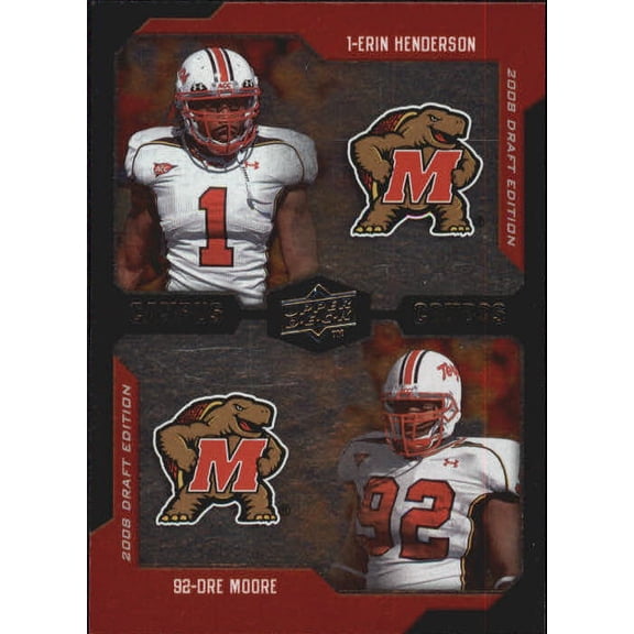 2008 Upper Deck Draft Edition #234 Erin Henderson Dre Moore Campus Combos NFL Football Trading Card