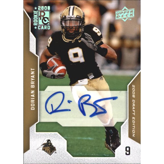 2008 Upper Deck Draft Edition Autograph #29 Dorien Bryant RC Rookie AUTO NFL Football Trading Card