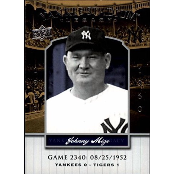 2008 Upper Deck Yankee Stadium Legacy Collection #2340 Johnny Mize MLB Baseball Trading Card