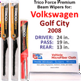 thumbnail image 1 of 2008 Volkswagen Golf City Performance Beam Wipers (Set of 3) w/Rear Wiper, 1 of 3