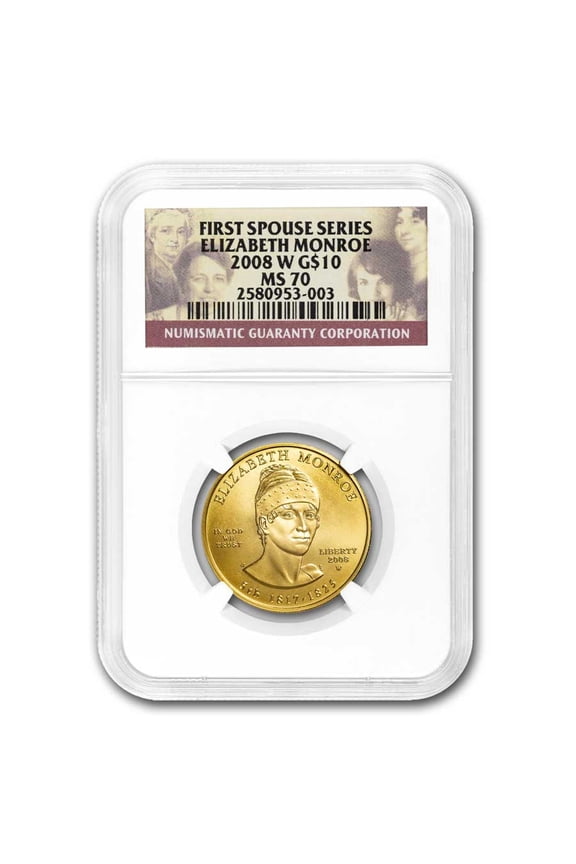 2008-W 1/2 oz Gold Elizabeth Monroe MS-70 NGC