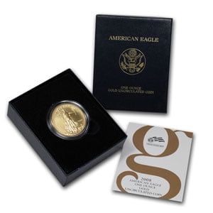 2008-W 1 oz Burnished Gold Eagle (w/Box & COA)