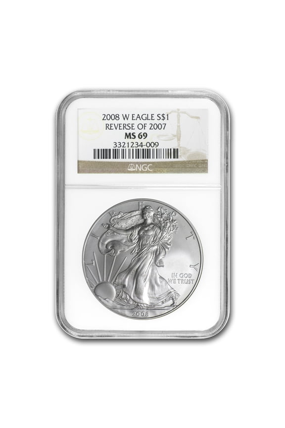 2008-W Burnished American Silver Eagle MS-69 NGC (Rev '07)