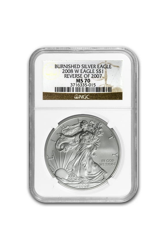 2008-W Burnished American Silver Eagle MS-70 NGC (Rev '07)