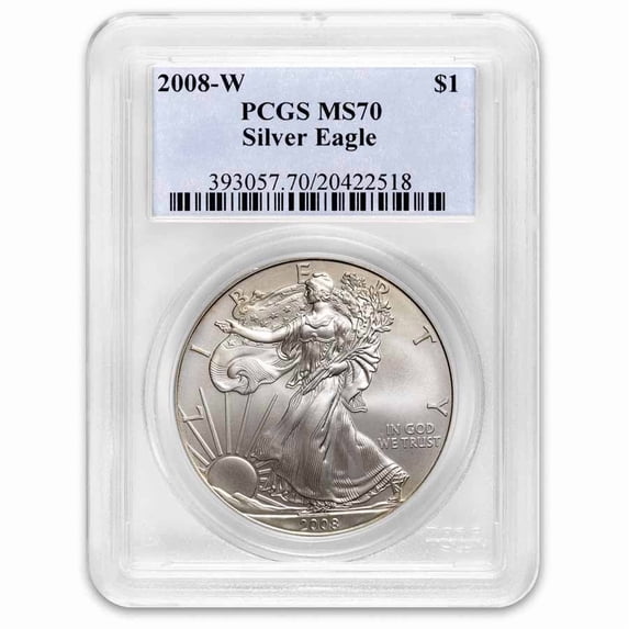 2008-W Burnished American Silver Eagle SP/MS-70 PCGS