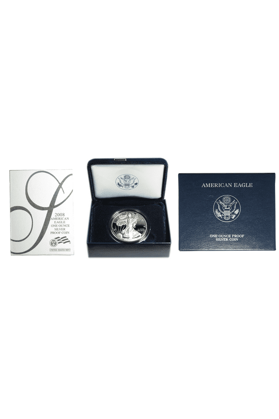 2008-W Proof $1 American Silver Eagle Box, OGP & COA