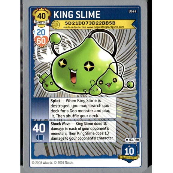 2008 Wizards of the Coast MapleStory i Trading Card Game King Slime Foil Boss Monster Warrior