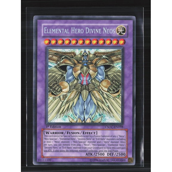 2008 Yu-Gi-Oh! Crossroads of Chaos Elemental HERO Divine Neos 1st Edition Secret Rare #CSOC-EN098