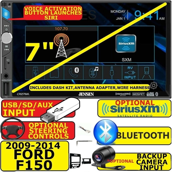 2009-14 F150 JENSEN DVD GPS NAVIGATION SYSTEM BLUETOOTH USB CAR RADIO STEREO