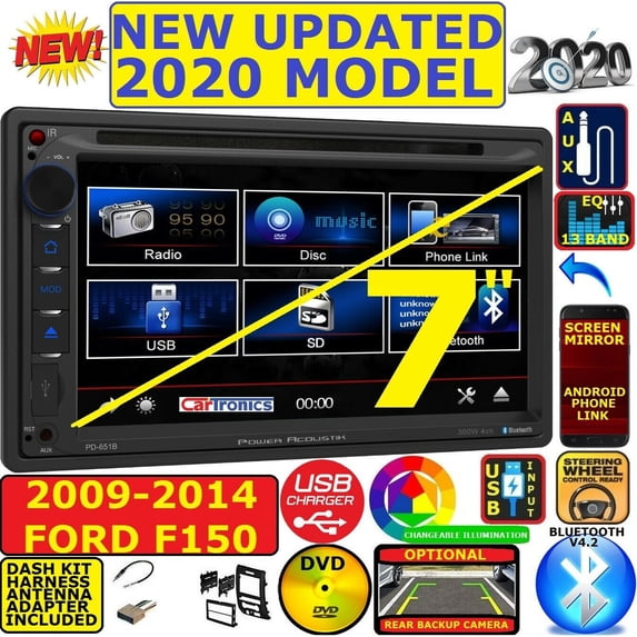 2009-14 FORD F150 CD/DVD/USB/AUX/SD BLUETOOTH TOUCHSCREEN CAR RADIO STEREO PKG