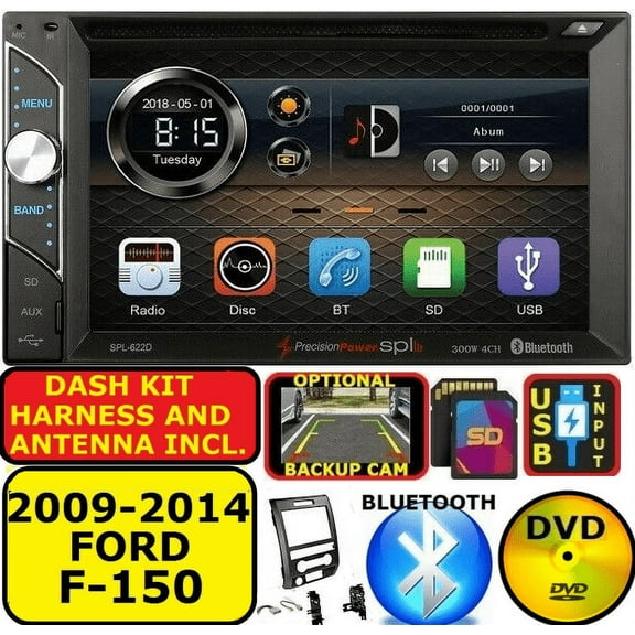 2009-14 FORD F150 TOUCHSCREEN BLUETOOTH USB CD/DVD USB AUX SD CAR RADIO STEREO