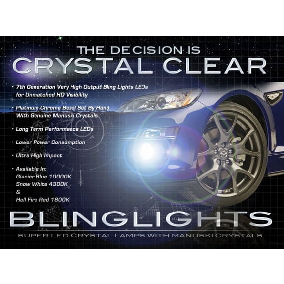 2009 2010 2011 Mazda RX-8 RX8 LED Fog Lamps Driving Lights Foglamps Foglights Drivinglights Kit