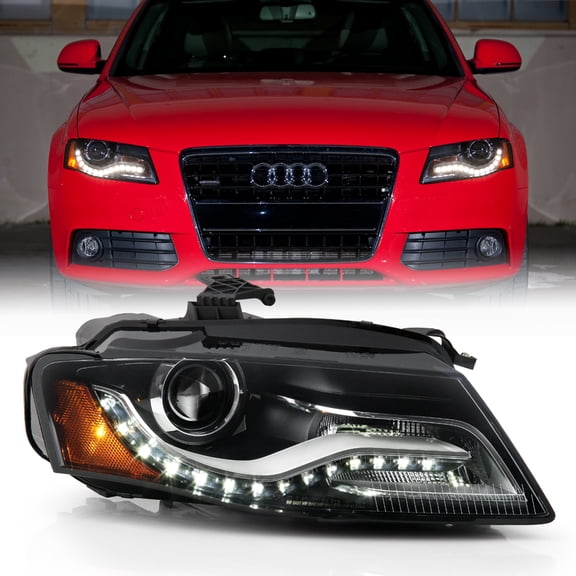 2009-2010 Audi A4 B8 [HID Non-AFS] LED DRL Projector Headlight RH Passenger Side