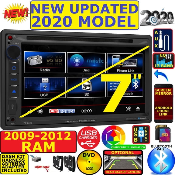 2009-2012 DODGE RAM TRUCK DVD BLUETOOTH TOUCHSCREEN USB CD AUX Car Radio Stereo