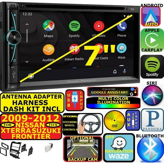 2009-2012 NISSAN FRONTIER XTERRA NAV BLUETOOTH CD/DVD APPLE CARPLAY ANDROID AUTO CAR RADIO STEREO