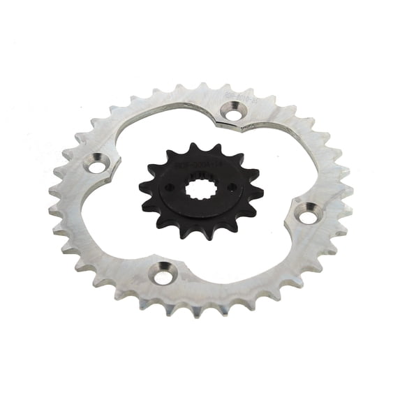 2011 - 2014 fit Suzuki LTZ400 400 14 Tooth Front & 36 Tooth Rear Silver Sprocket