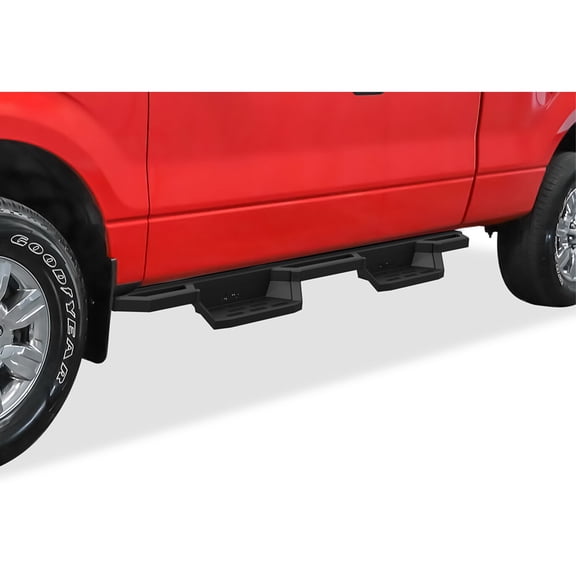 APS Black Square Tube Drop Nerf Bars Fit 04-14 Ford F150 SuperCab Rocker Mount