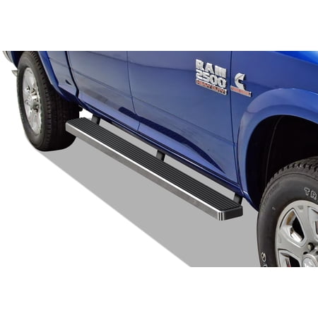 2009-2018 Dodge RAM 1500 Crew Cab (Incl. 2019 RAM 1500 Classic)\ 2010-2019 Dodge RAM 2500/3500/4500/5500 Crew Cab Hairline Finish 5 Inch Door to Door Side Bar Side Step Running Board