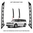 thumbnail image 1 of Flexline Windshield Outer Pillar Trim Molding Pair – Fits 2009–2019 Ford Flex – Gloss Black, Driver & Passenger Side (Left & Right), 1 of 5