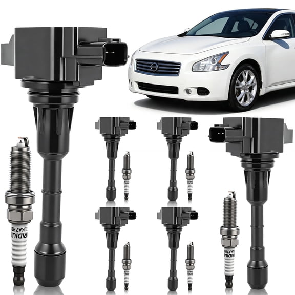 For 2009-2023 Nissan Maxima 3.5L V6 Naturally Aspirated, 6PCS UF550 Ignition System Complete Set & 6 Iridium Spark Plugs, Replaces 22448-JA11C 22448-JA10A GN10244 C1670