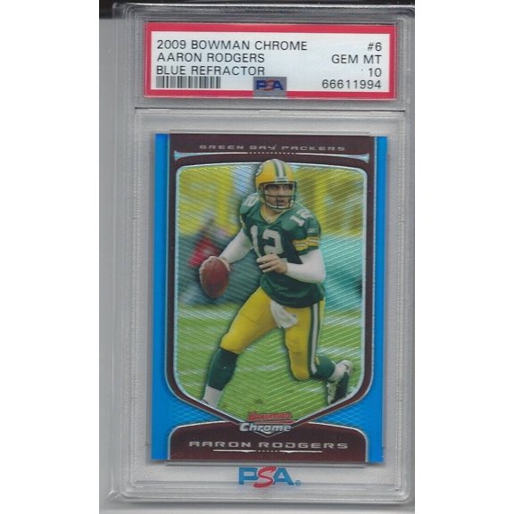 2009 Bowman Chrome Aaron Rodgers #6 Blue Refractor PSA 10