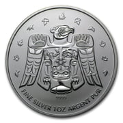 2009 Canada 1 oz Silver Olympic Thunderbird Totem BU Abrasions