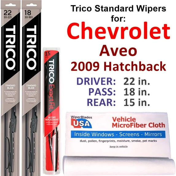 2009 Chevrolet Aveo Wiper Blades (Set of 3) w/Rear Wiper
